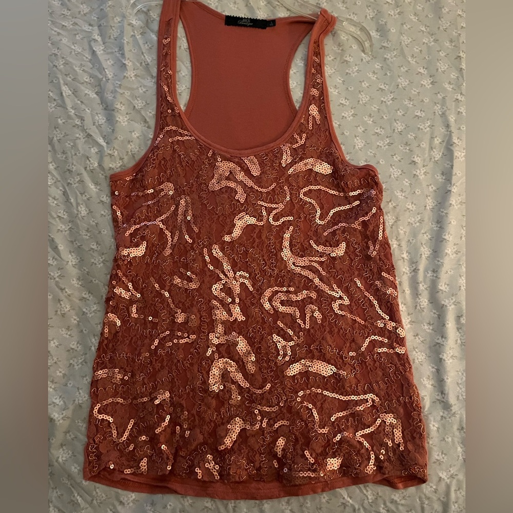BKE racer back tank top, dark mauve, large,